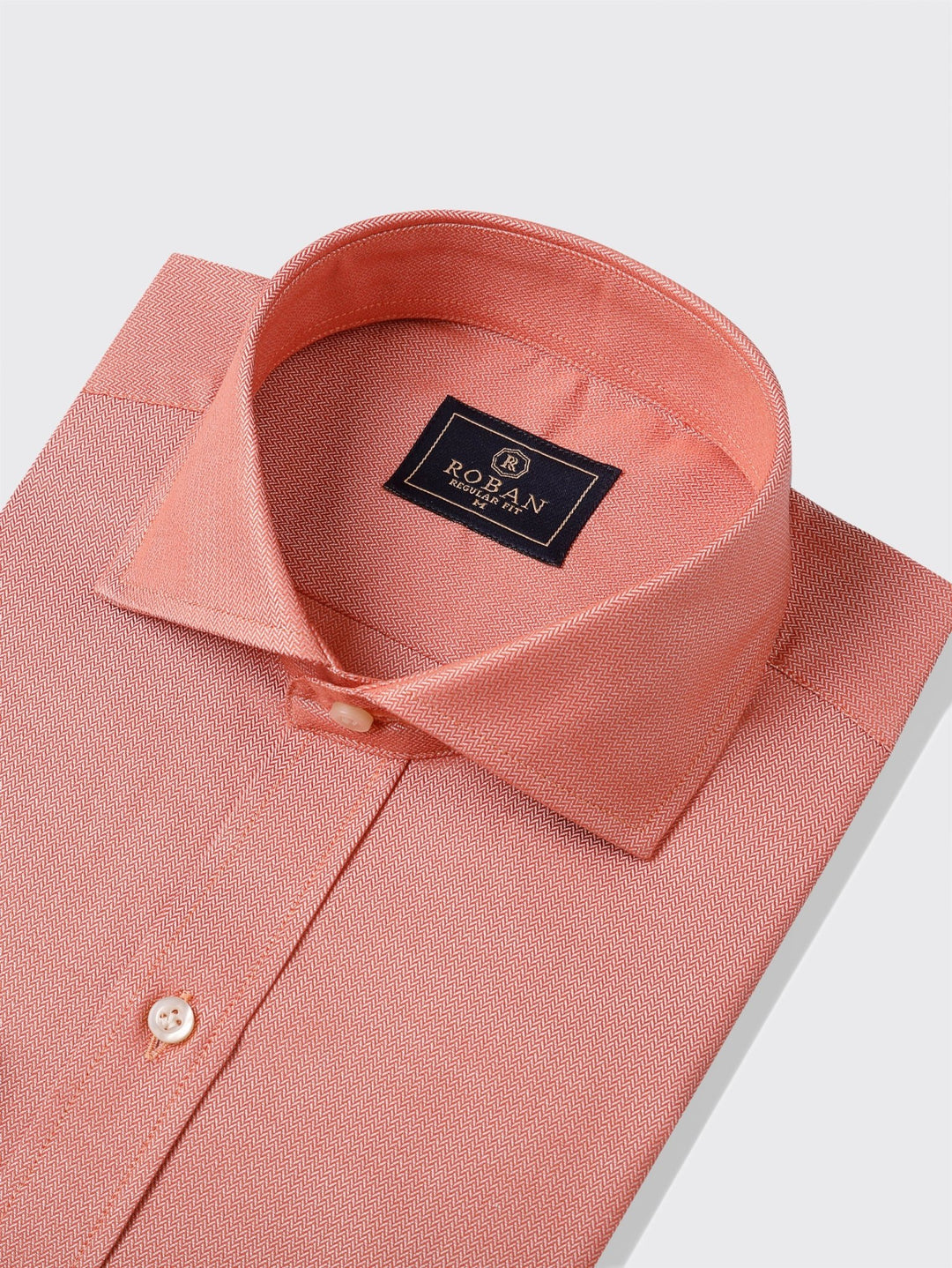 Herringbone Cotton Regular Fit Shirt - Roban