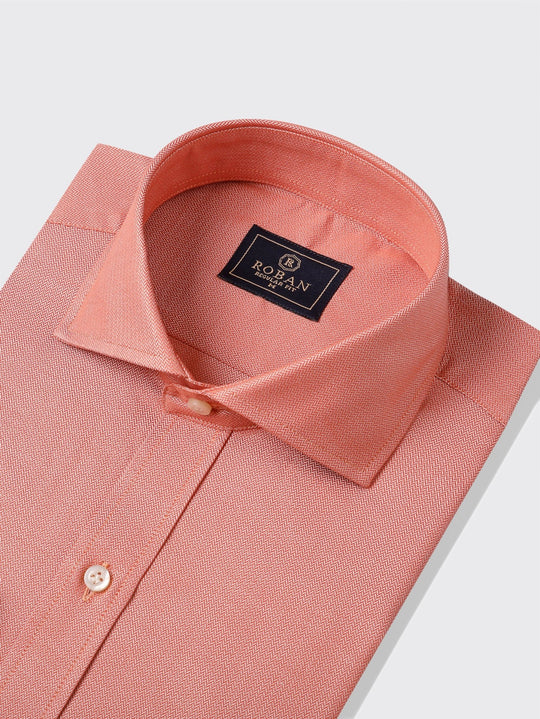 Herringbone Cotton Regular Fit Shirt - Roban