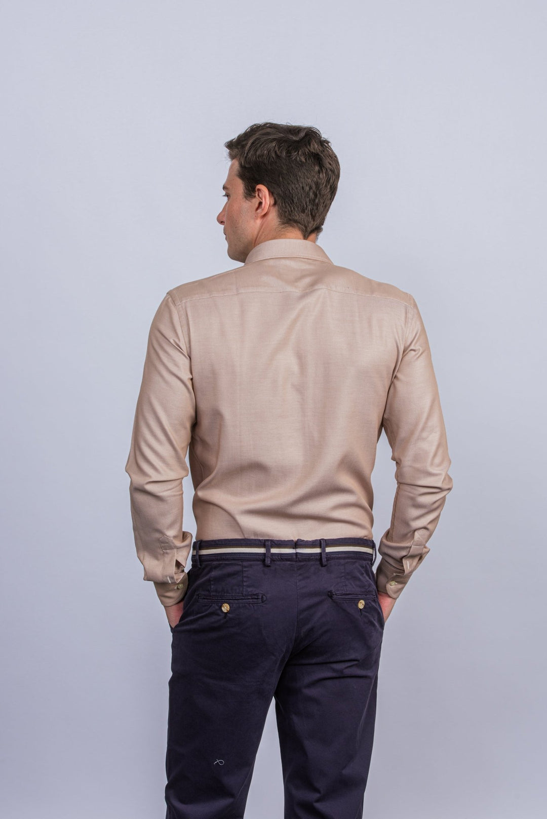 Herringbone Cotton Regular Fit Shirt - Roban