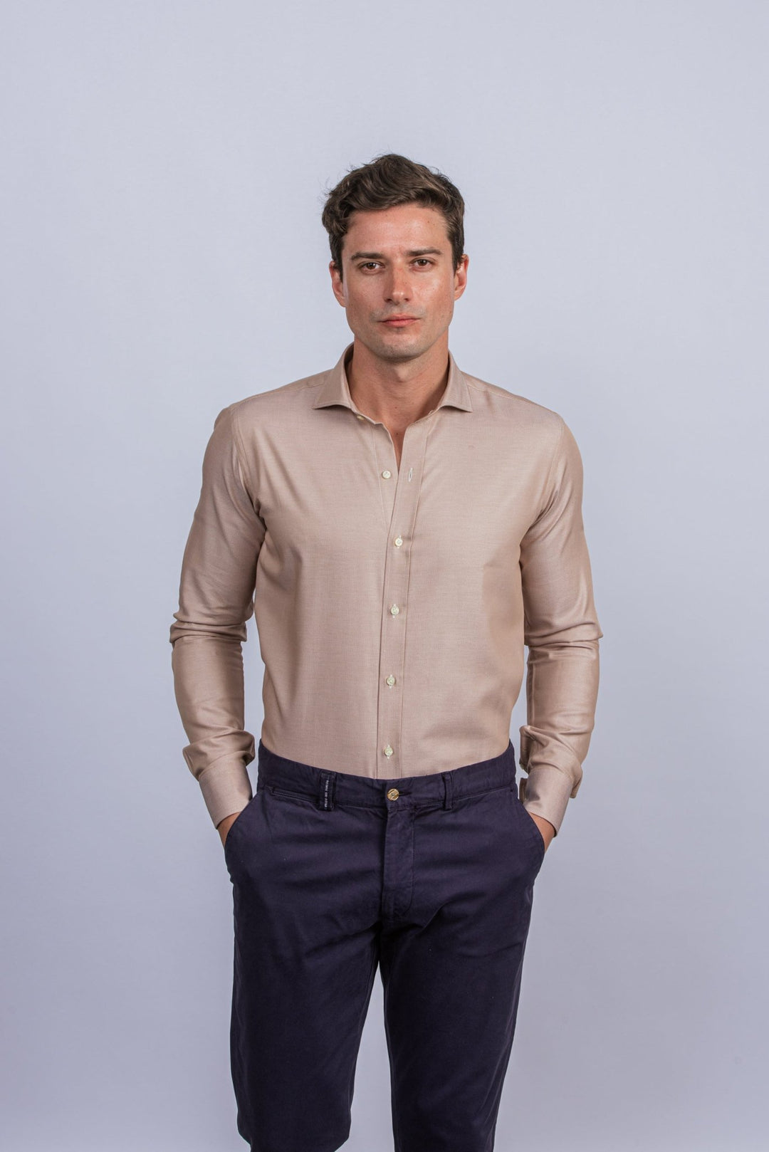 Herringbone Cotton Regular Fit Shirt - Roban