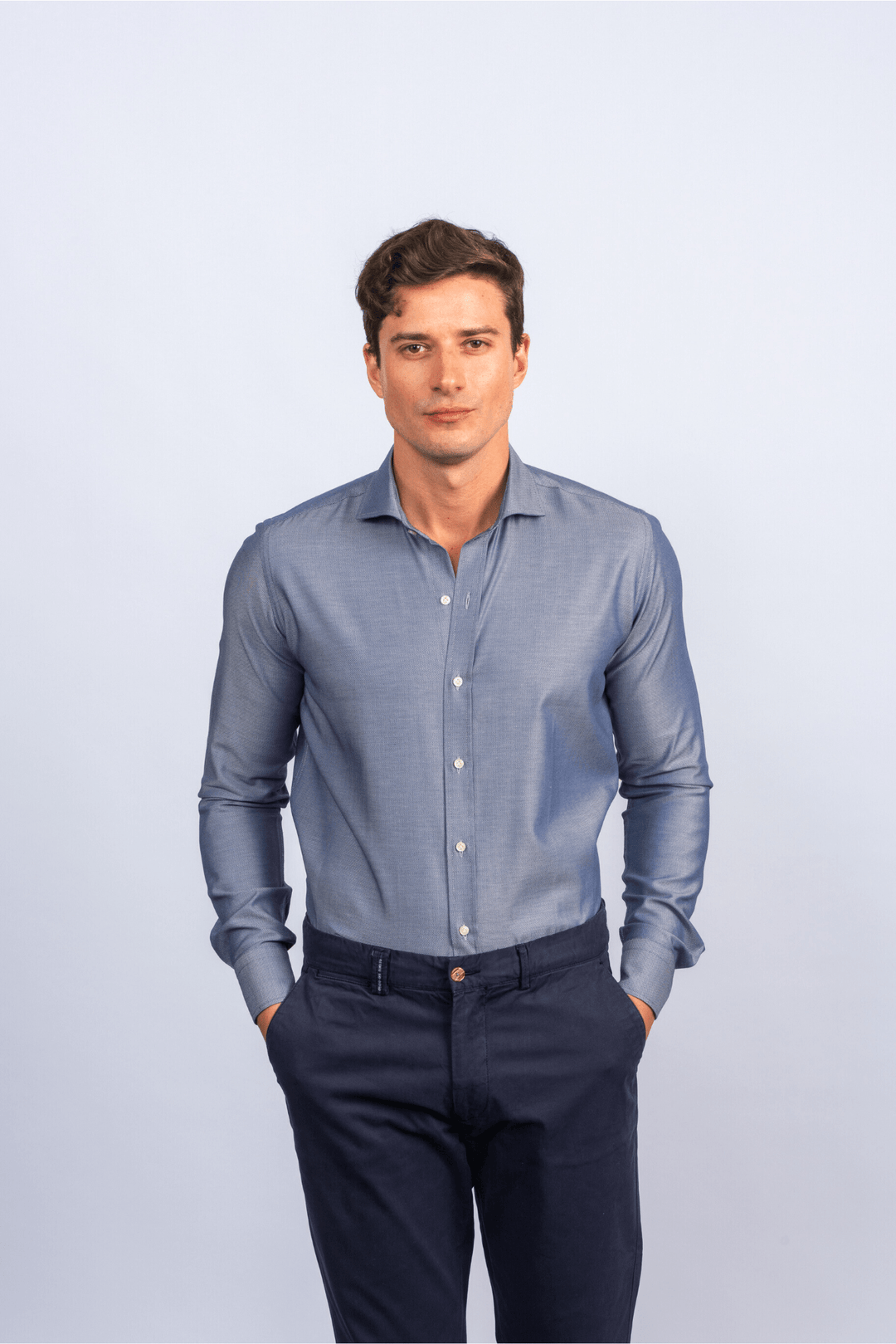 Herringbone Cotton Regular Fit Shirt - Roban