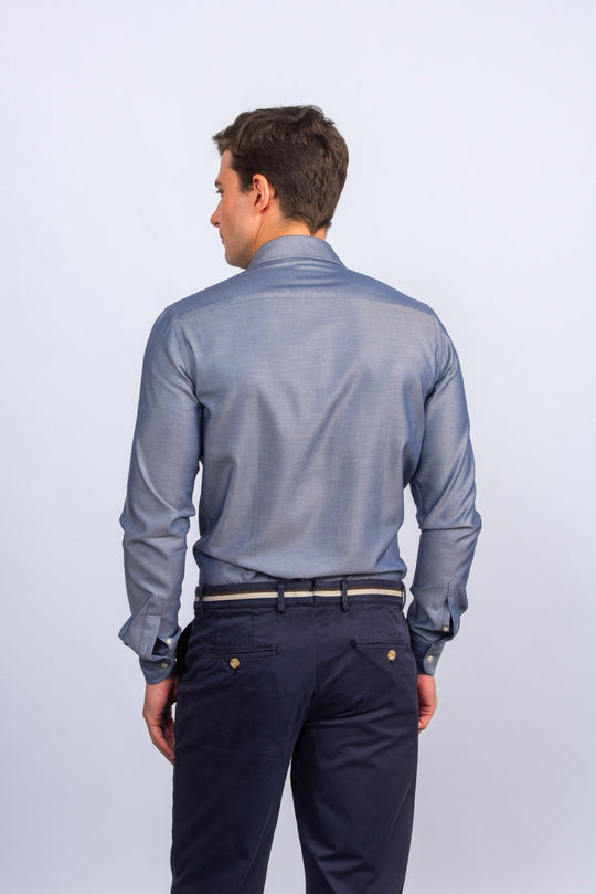 Herringbone Cotton Regular Fit Shirt - Roban