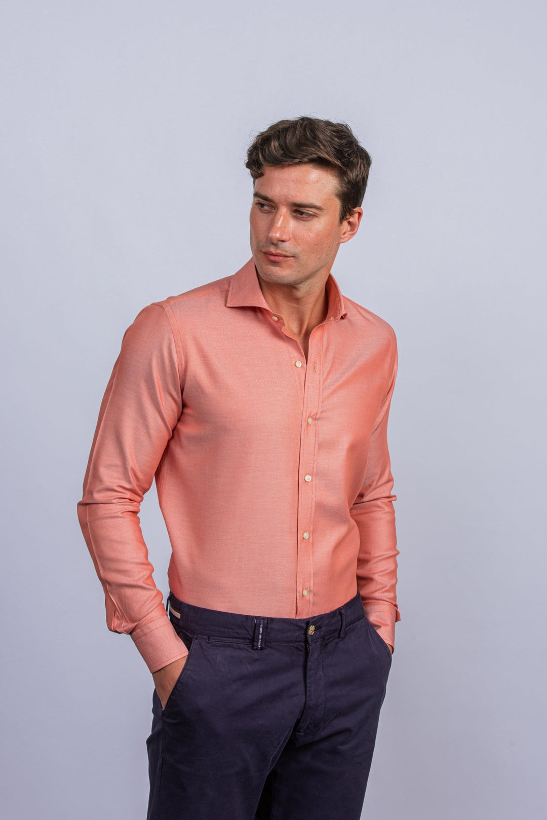 Herringbone Cotton Regular Fit Shirt - Roban
