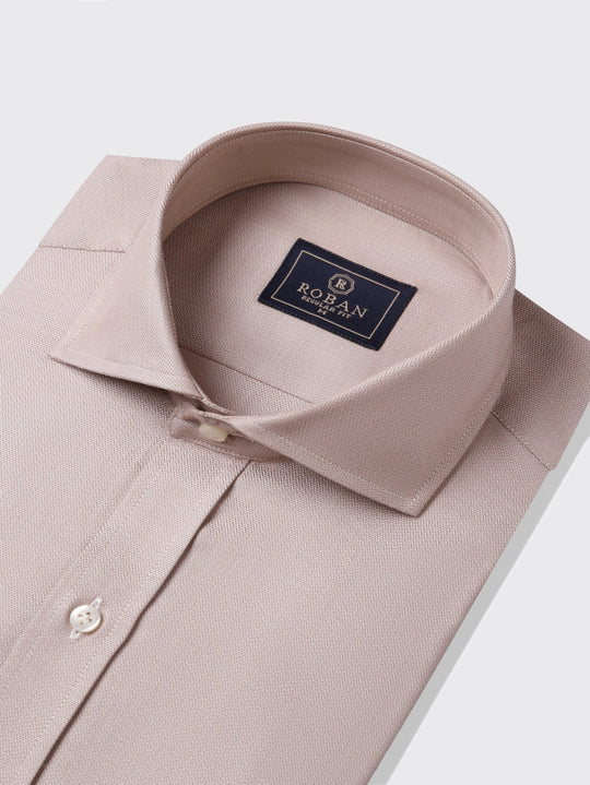 Herringbone Cotton Regular Fit Shirt - Roban