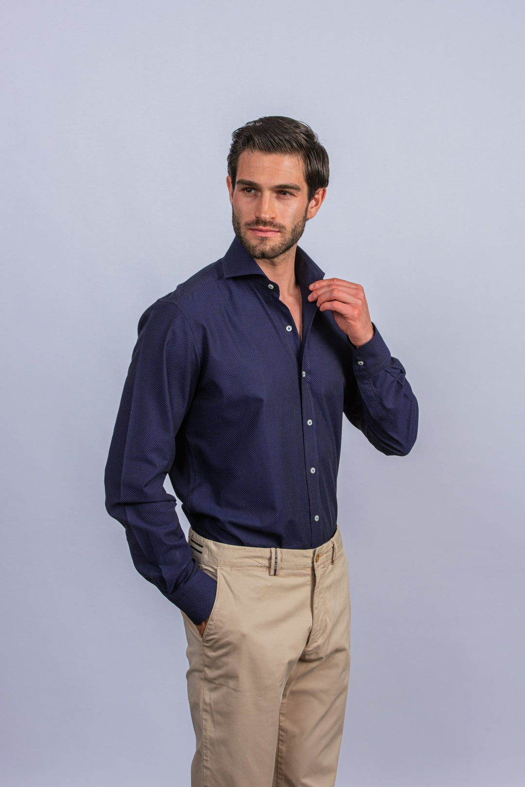 Jacquard Cotton Regular Fit Shirt - Roban