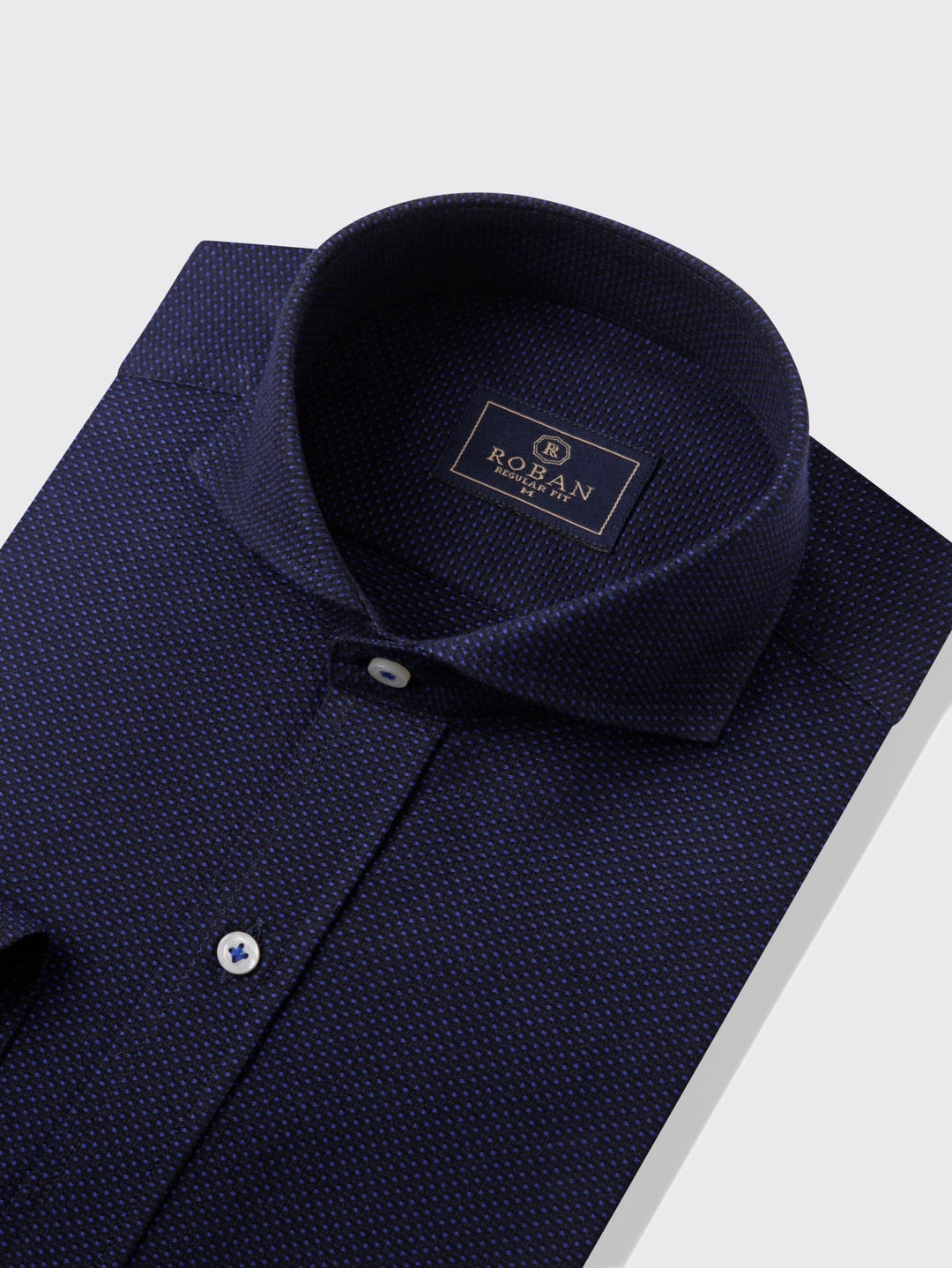 Jacquard Cotton Regular Fit Shirt - Roban