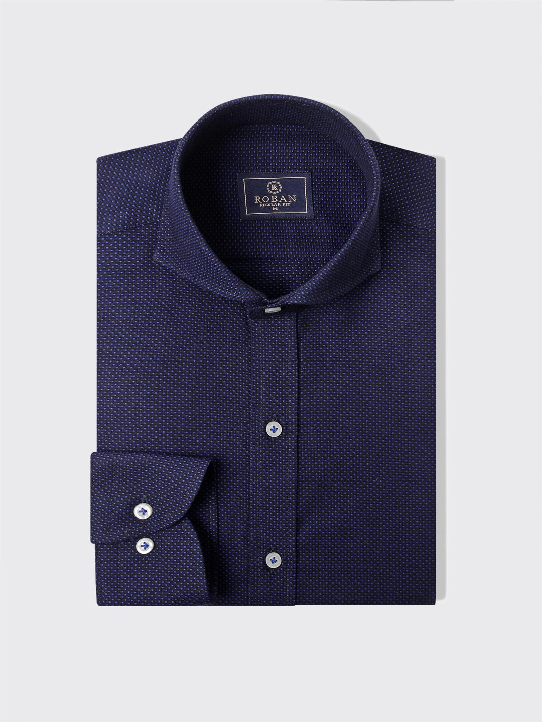 Jacquard Cotton Regular Fit Shirt - Roban