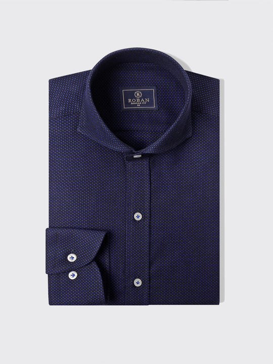 Jacquard Cotton Regular Fit Shirt - Roban