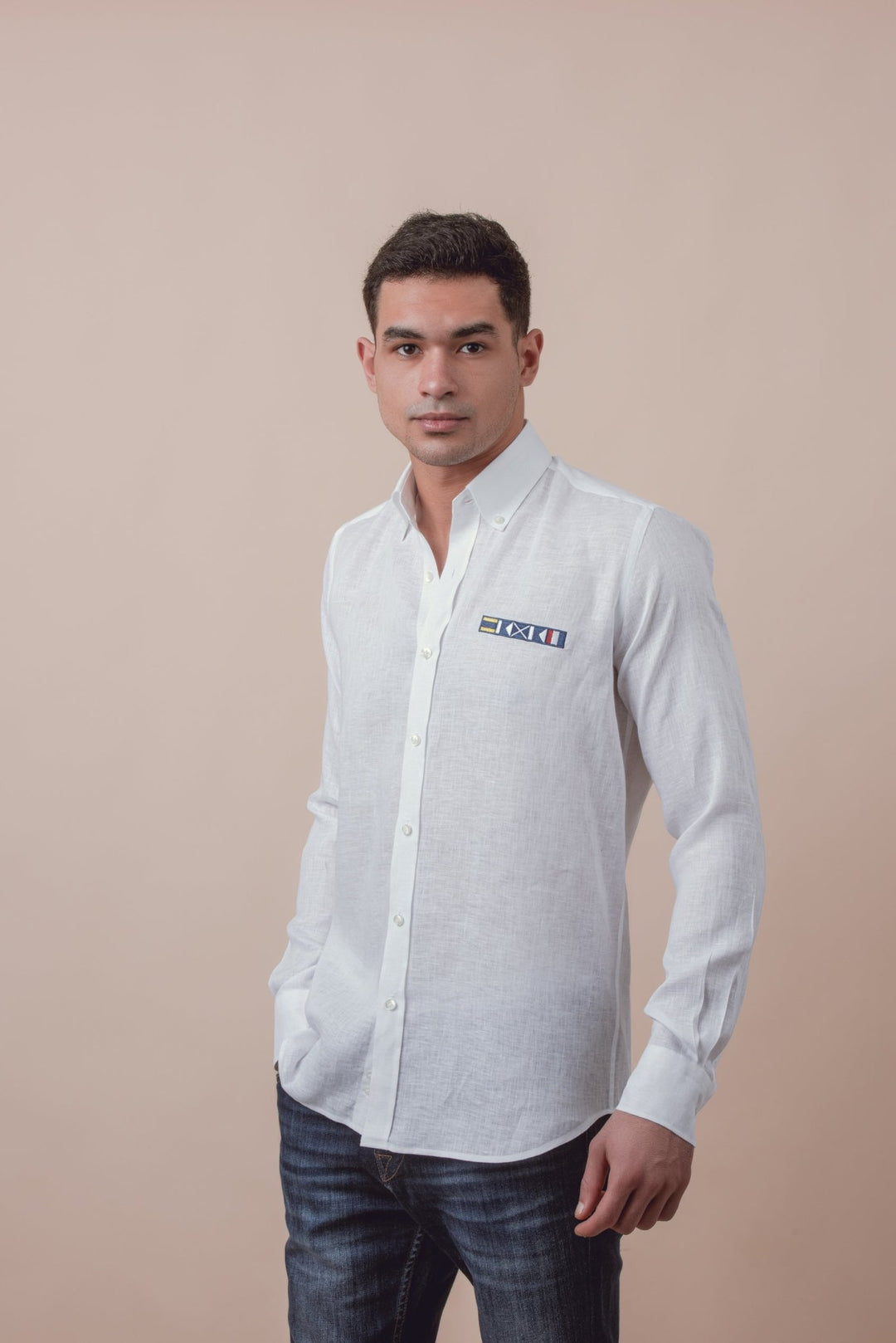 LINEN PLAIN SLIM FIT SHIRT - Roban