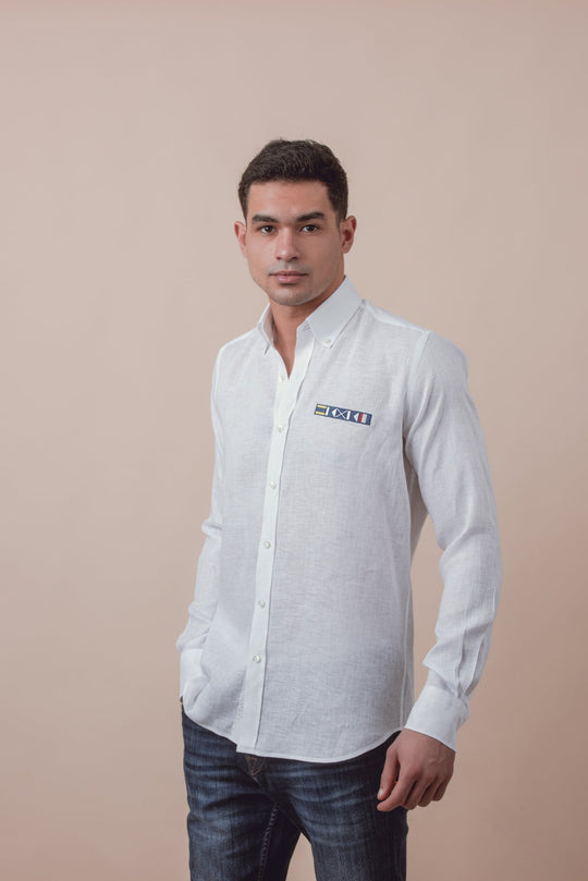 LINEN PLAIN SLIM FIT SHIRT - Roban