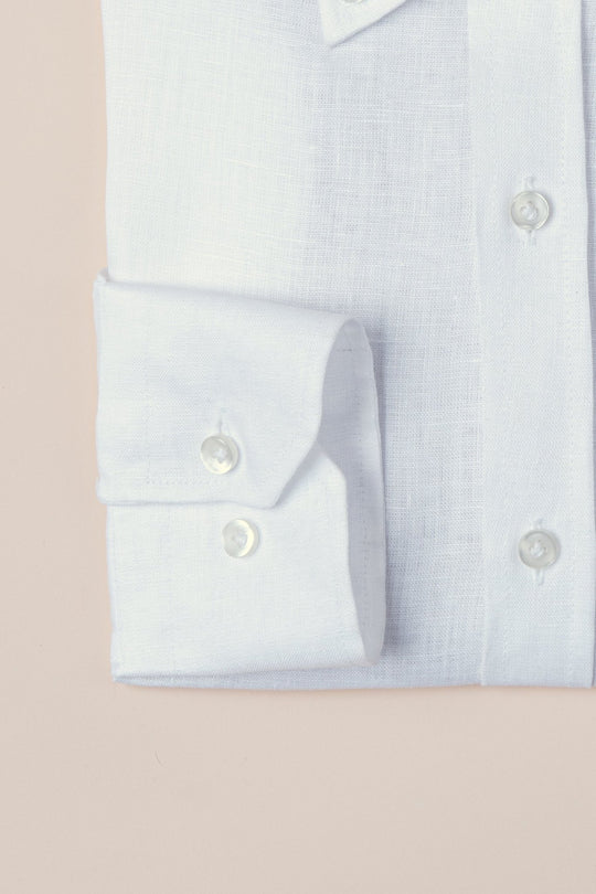 LINEN PLAIN SLIM FIT SHIRT - Roban