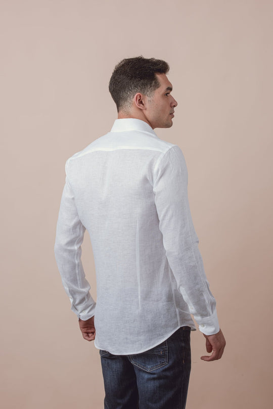 LINEN PLAIN SLIM FIT SHIRT - Roban