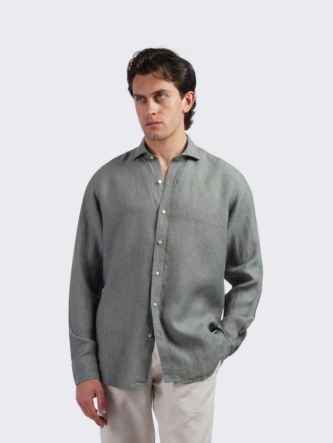 Linen Shirt PLAIN WASHED REGULAR FIT SHIRT - Roban