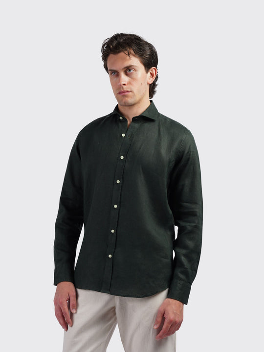 Linen Shirt PLAIN WASHED REGULAR FIT SHIRT - Roban