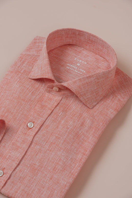 Linen Shirt PLAIN WASHED REGULAR FIT SHIRT - Roban