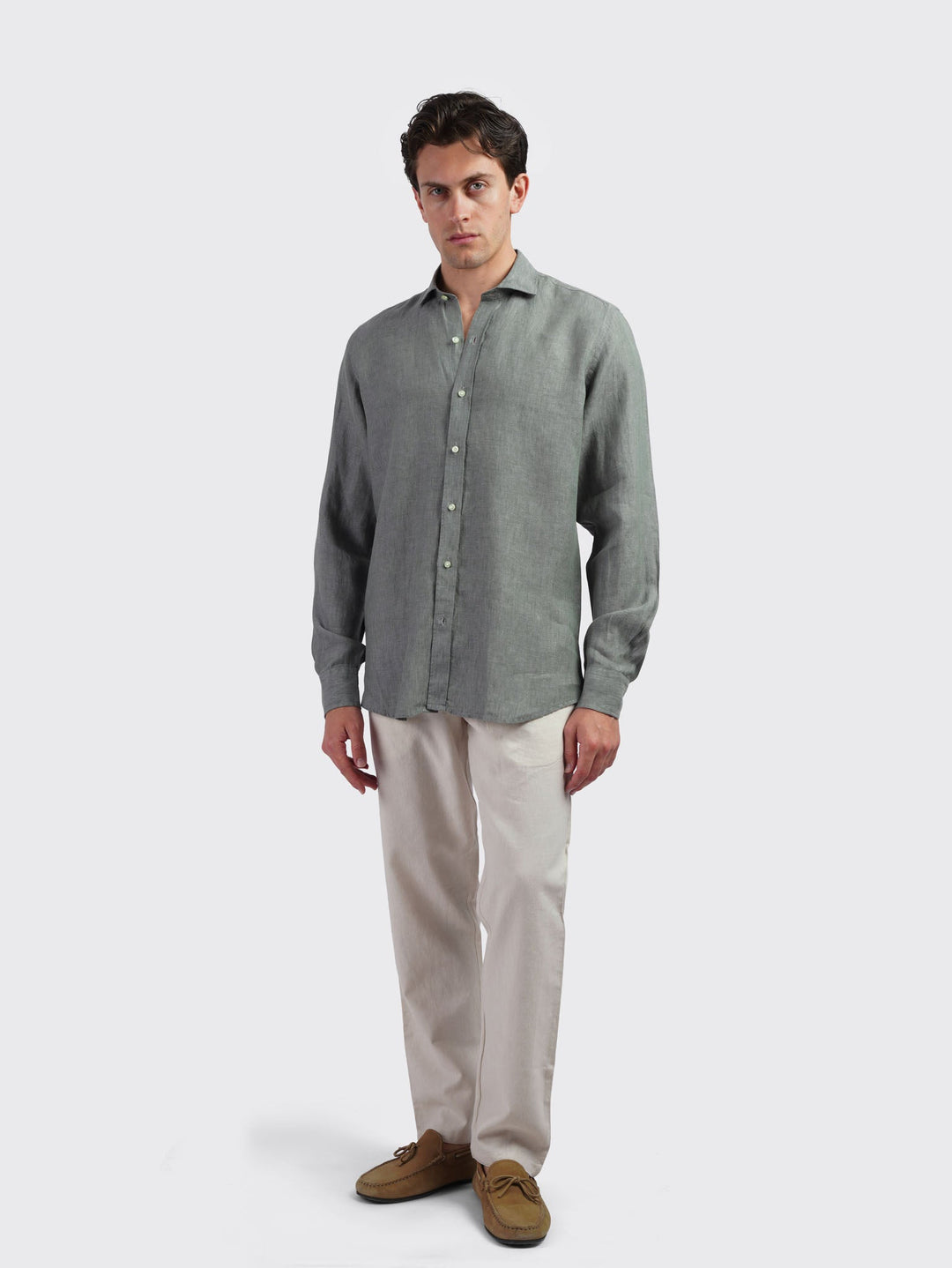 Linen Shirt PLAIN WASHED REGULAR FIT SHIRT - Roban