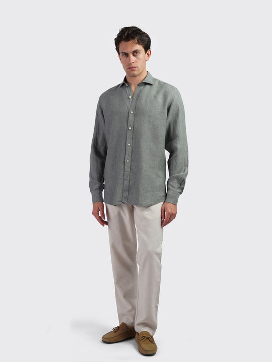 Linen Shirt PLAIN WASHED REGULAR FIT SHIRT - Roban