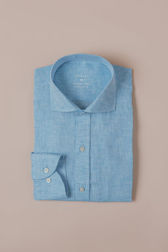 Linen Shirt PLAIN WASHED REGULAR FIT SHIRT - Roban