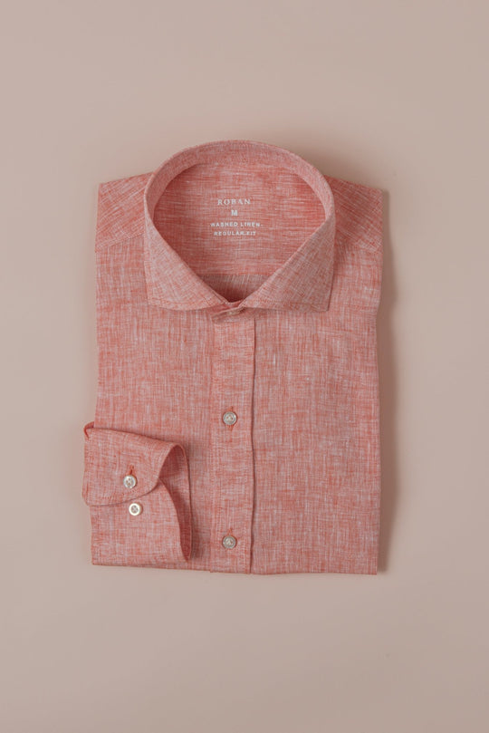 Linen Shirt PLAIN WASHED REGULAR FIT SHIRT - Roban