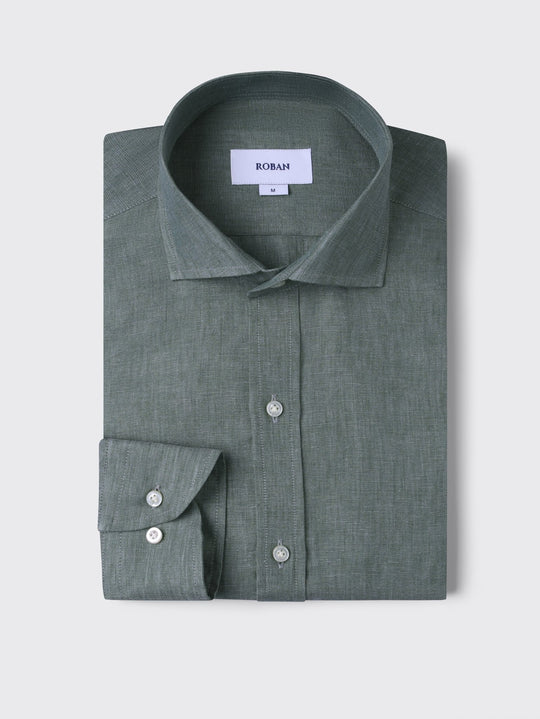 Linen Shirt PLAIN WASHED REGULAR FIT SHIRT - Roban