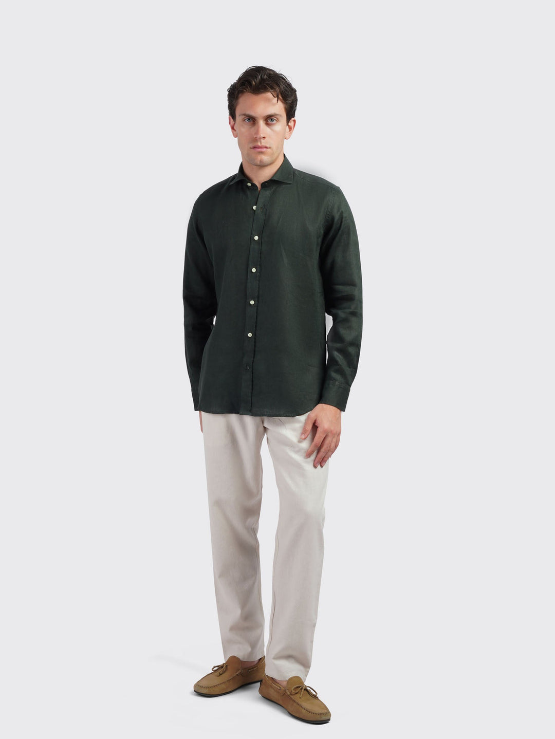 Linen Shirt PLAIN WASHED REGULAR FIT SHIRT - Roban