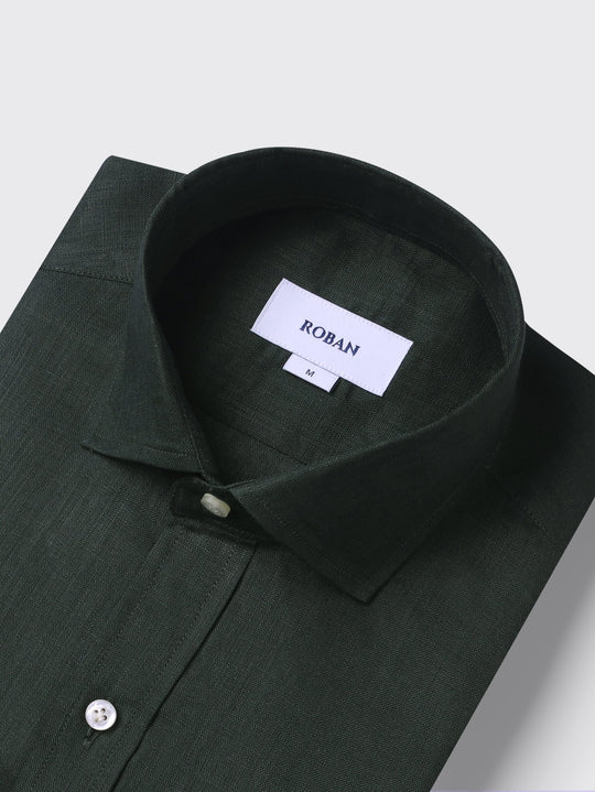 Linen Shirt PLAIN WASHED REGULAR FIT SHIRT - Roban