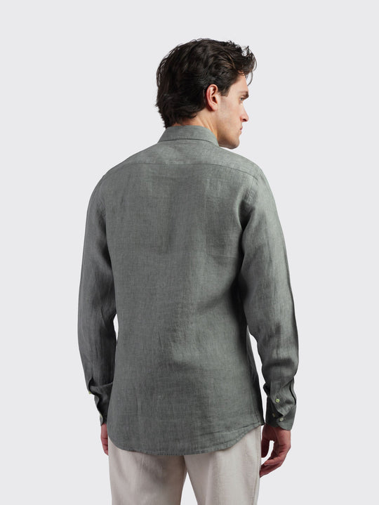Linen Shirt PLAIN WASHED REGULAR FIT SHIRT - Roban