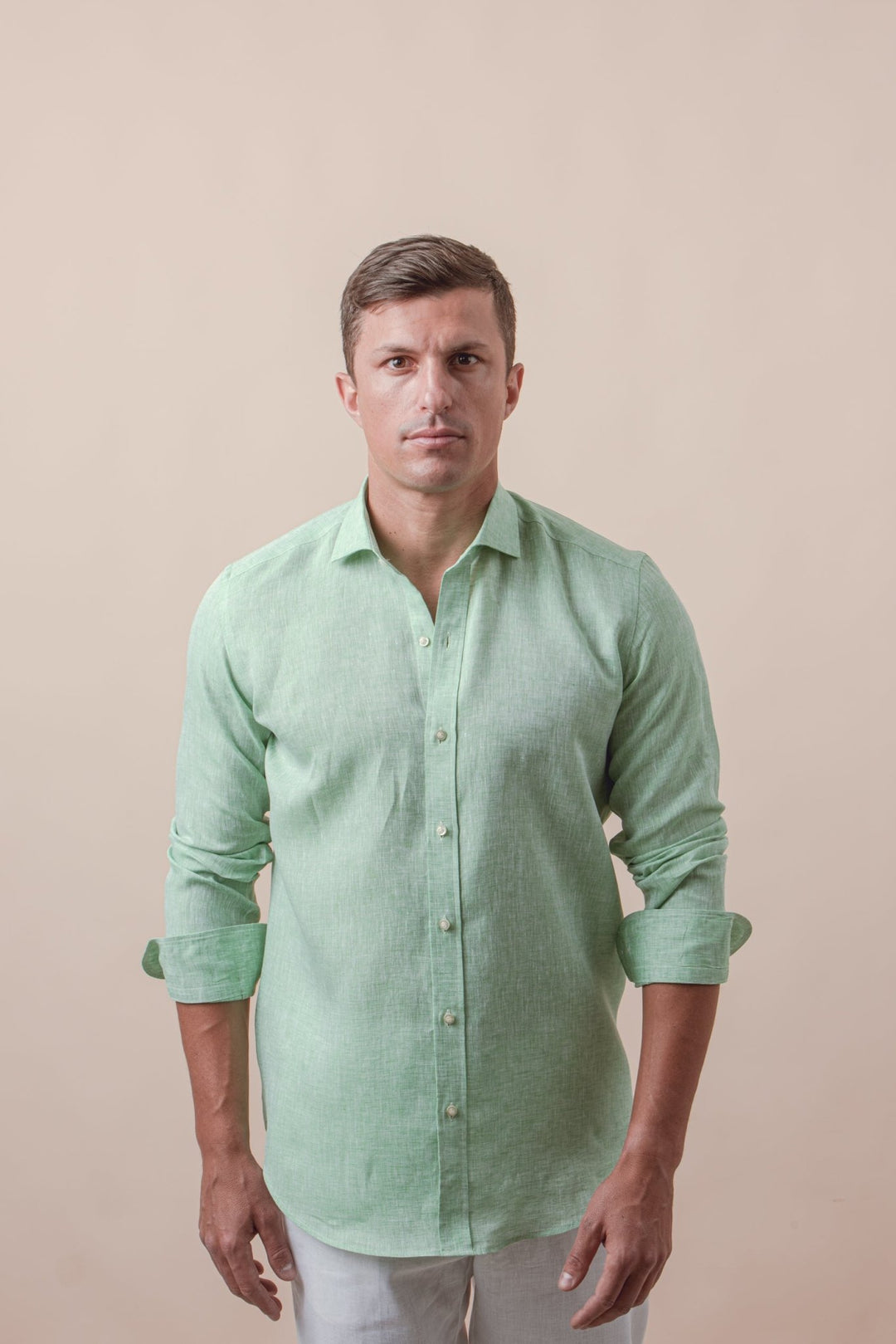 Linen Shirt PLAIN WASHED REGULAR FIT SHIRT - Roban