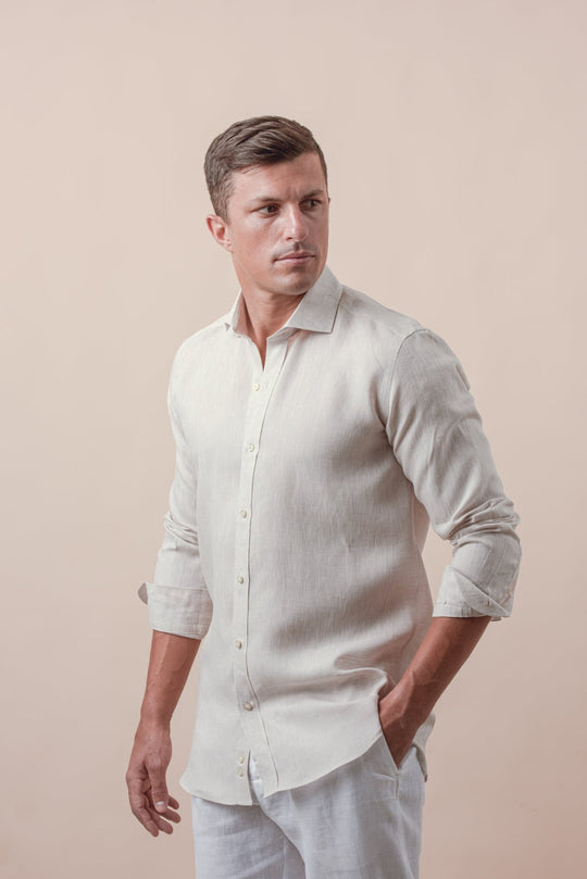 Linen Shirt PLAIN WASHED REGULAR FIT SHIRT - Roban