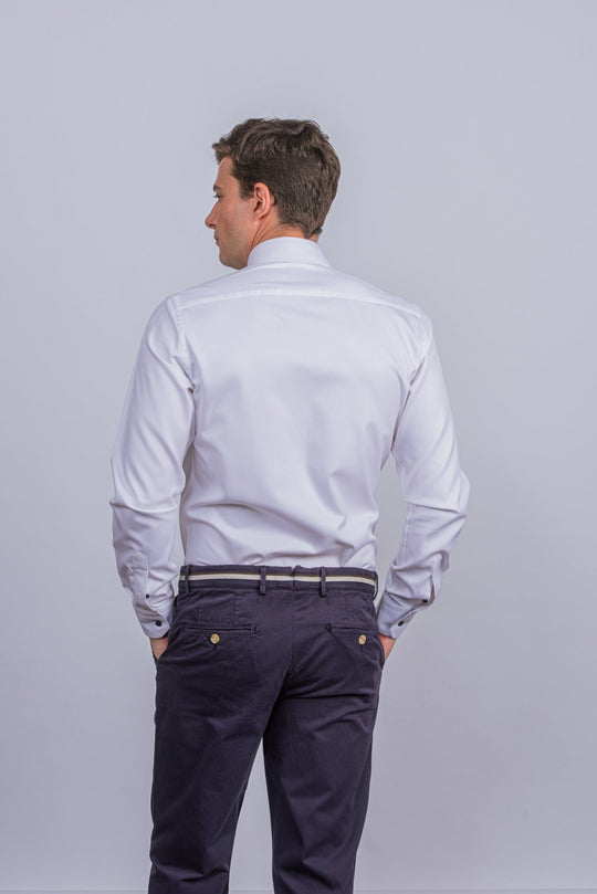 MICRO RIBBED COTTON FABRIC SHIRT - Roban