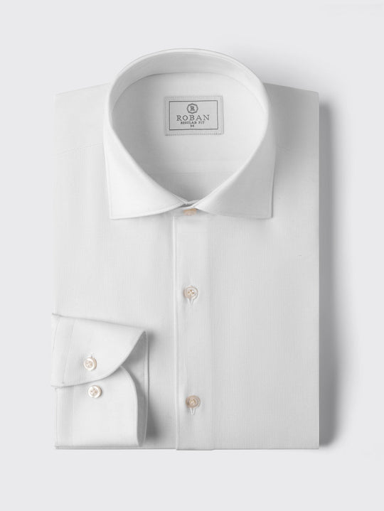 MICRO-RIBBED REGULAR FIT COTTON SHIRT - Roban