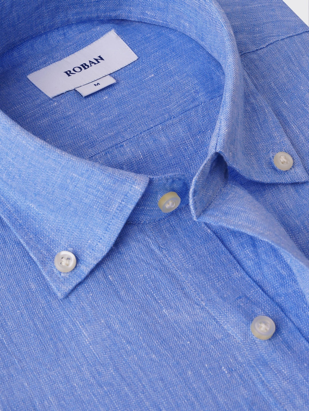MONOCHROME LEAF EMBROIDERED LINEN SHIRT - Roban