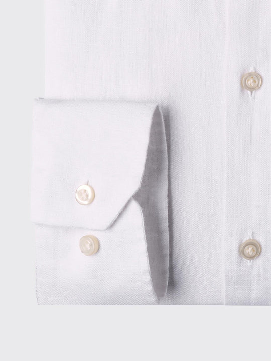MONOCHROME LEAF EMBROIDERED LINEN SHIRT - Roban