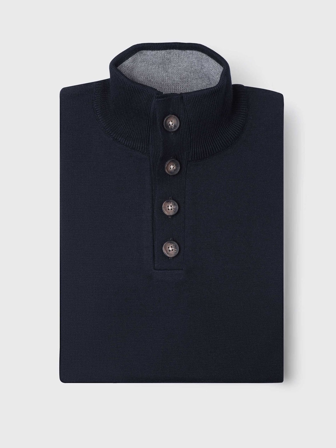 Plain Button - Up Turtleneck Pullover - Roban