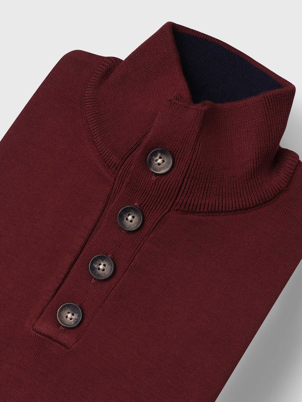 Plain Button - Up Turtleneck Pullover - Roban