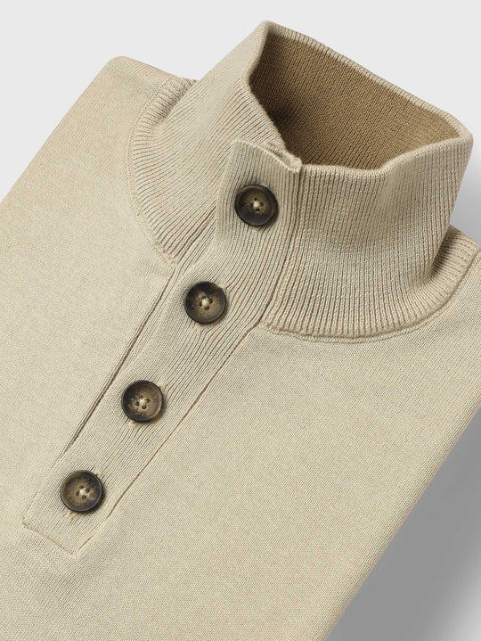 Plain Button - Up Turtleneck Pullover - Roban