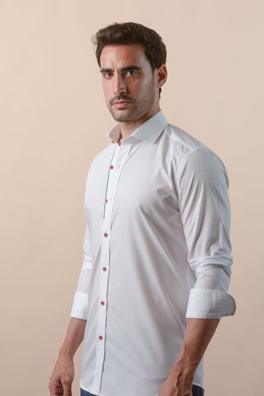 PLAIN FINE COTTON SLIM FIT SHIRT - Roban