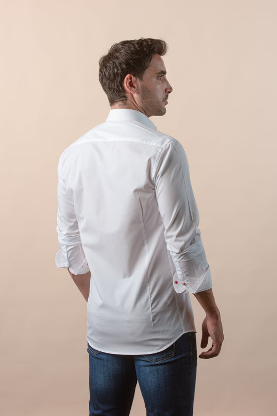 PLAIN FINE COTTON SLIM FIT SHIRT - Roban