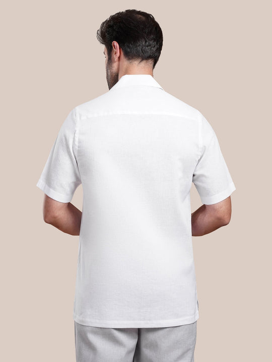 PLAIN WASHED COTTON LINEN CASUAL FIT SHIRT - Roban