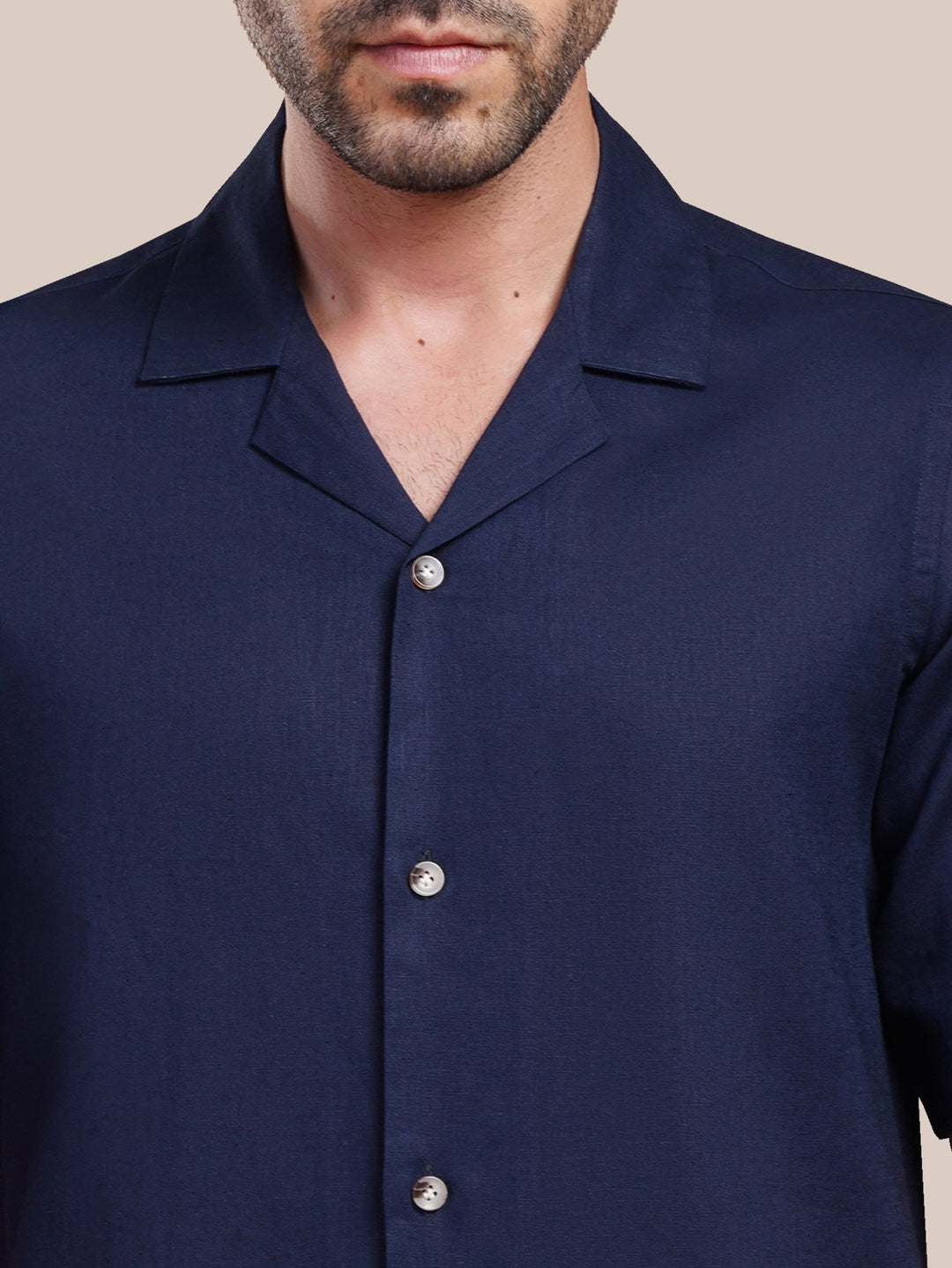 PLAIN WASHED COTTON LINEN CASUAL FIT SHIRT - Roban