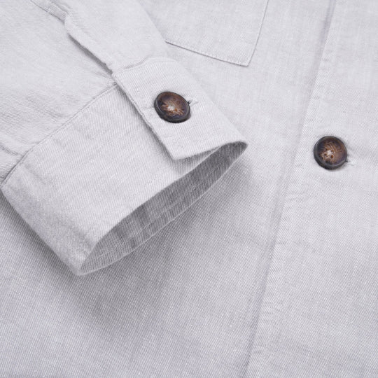 Plain Washed linen Regular Fit Over Shirt - Roban