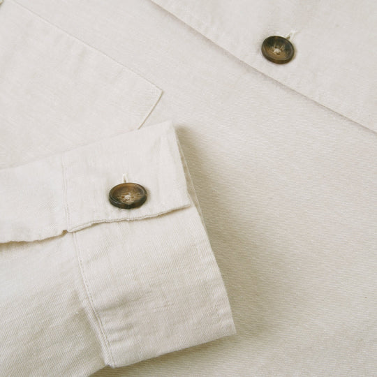 Plain Washed linen Regular Fit Over Shirt - Roban
