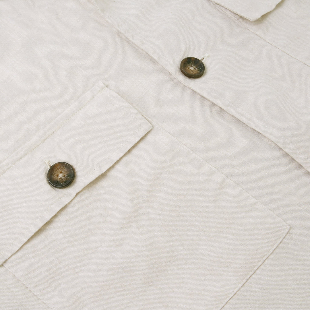 Plain Washed linen Regular Fit Over Shirt - Roban