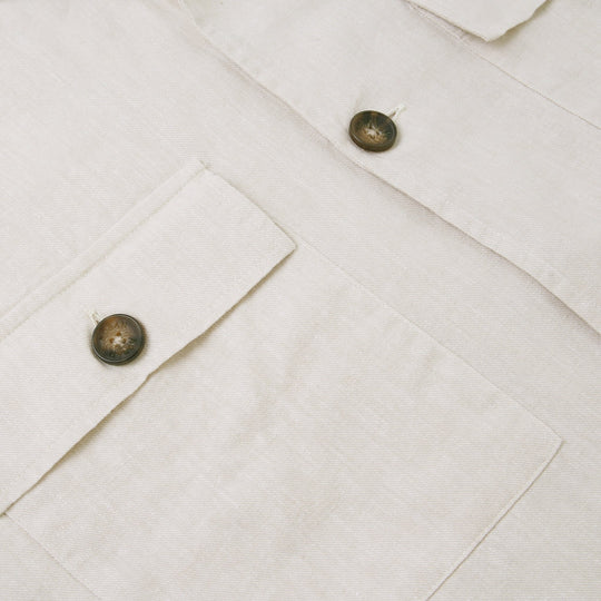 Plain Washed linen Regular Fit Over Shirt - Roban