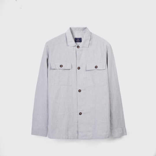 Plain Washed linen Regular Fit Over Shirt - Roban