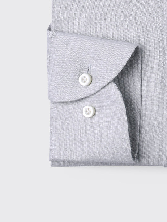 PLAIN WASHED LINEN REGULAR FIT SHIRT - Roban