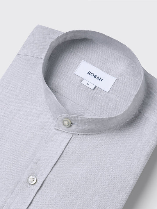 PLAIN WASHED LINEN REGULAR FIT SHIRT - Roban