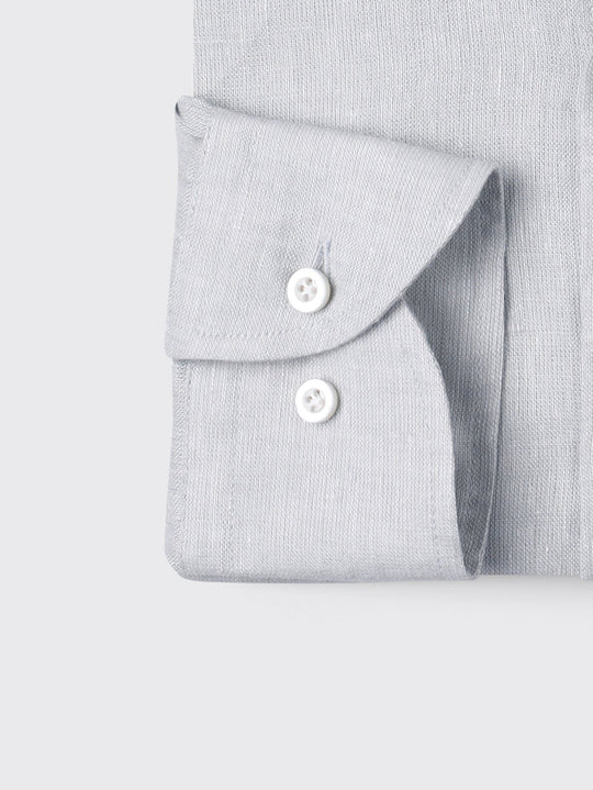 PLAIN WASHED LINEN REGULAR FIT SHIRT - Roban
