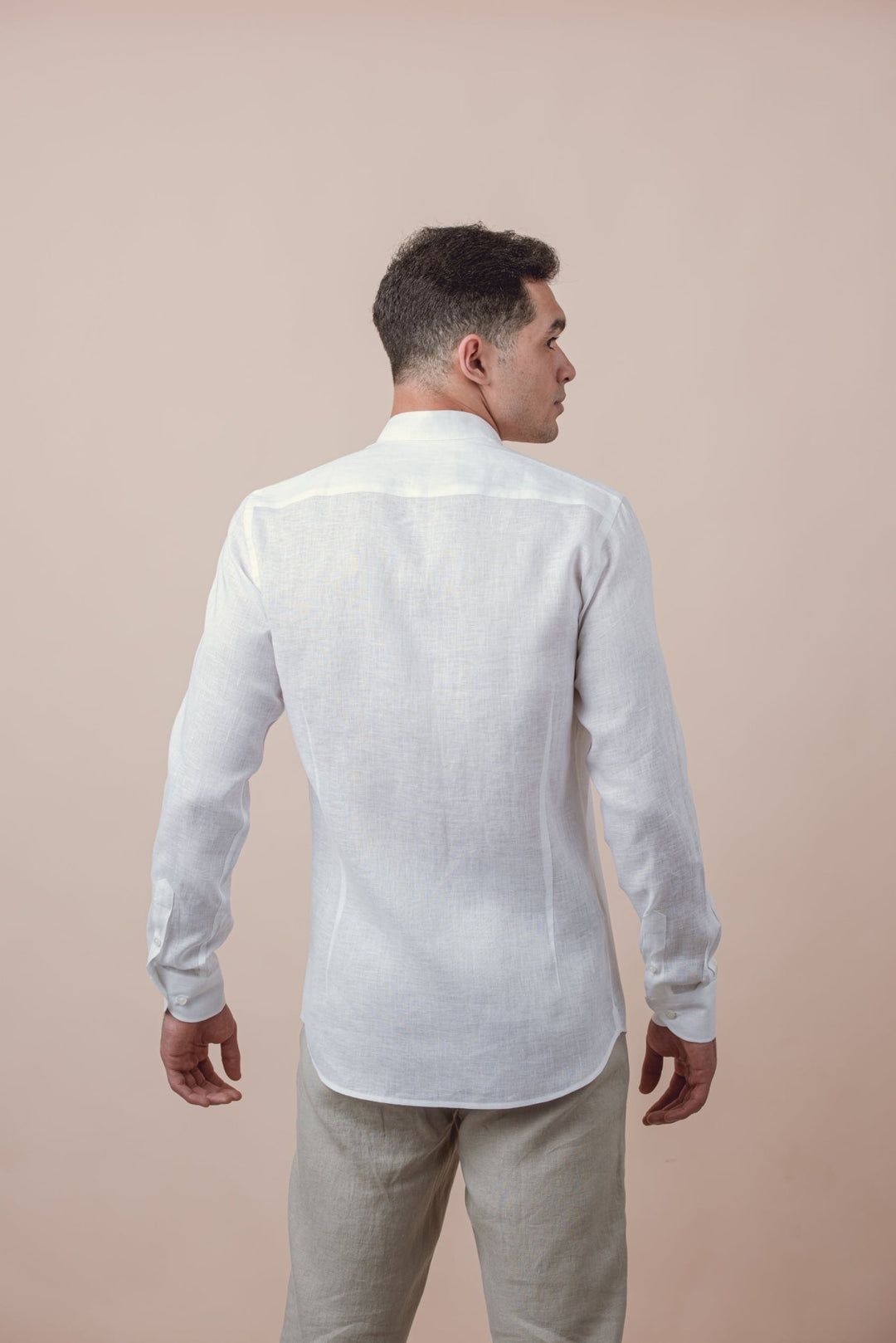 PLAIN WASHED LINEN REGULAR FIT SHIRT - Roban