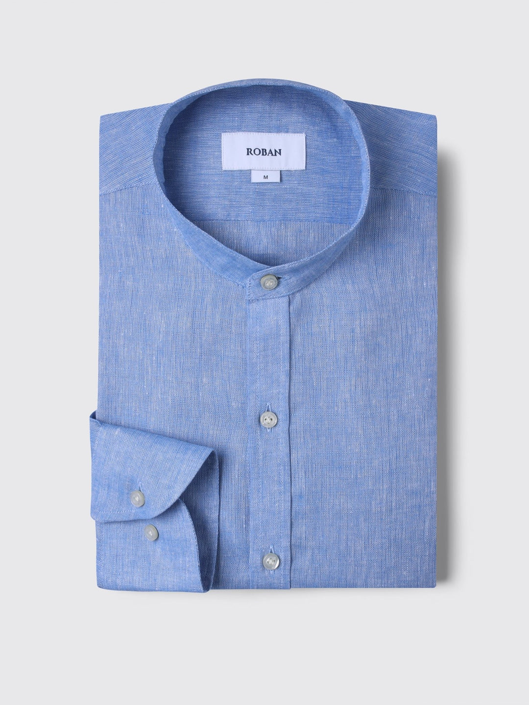 PLAIN WASHED LINEN REGULAR FIT SHIRT - Roban